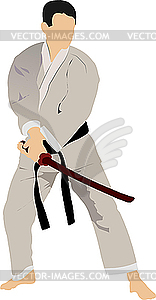 Karate sportsman - vector image