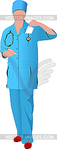 Nurse woman with stethoscope - stock vector clipart