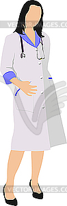 Медсестра со стетоскопом - векторизованное изображение клипарта
