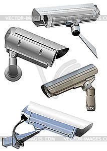 Security video cameras - royalty-free vector image