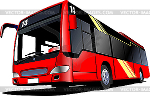 Red city bus - vector image