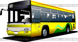 Желтый городской автобус - клипарт в векторе / векторное изображение