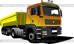 Yellow truck - vector image