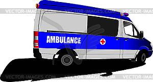 Modern ambulance van - color vector clipart