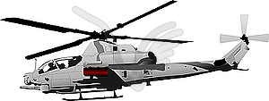 Боевой вертолет - клипарт в векторном формате