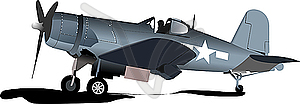 Old military combat airplane - vector clipart