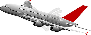 Passenger airplane in air - vector image