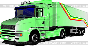 Green truck - vector clipart