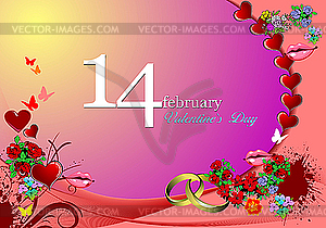 Valentine`s Day Greeting Card - vector clip art