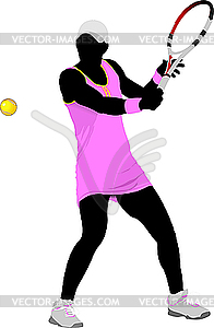 Woman tennis player - vector clipart