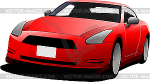 Red car coupe - vector clipart / vector image