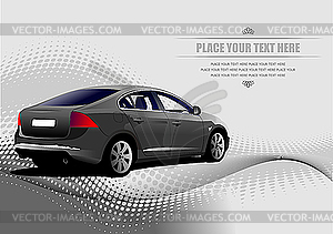 Grey car sedan - vector image