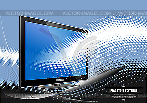 Flat computer monitor - stock vector clipart