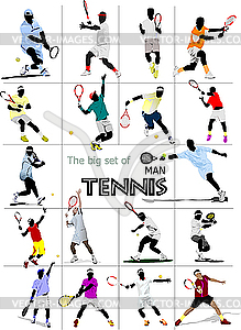 Set of man mennis players - vector clipart