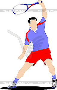 Tennis player - color vector clipart