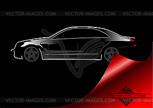 White silhouette of car sedan - vector clip art