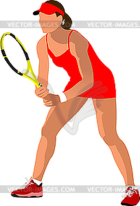 Теннисистка - изображение в векторе / векторный клипарт