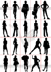 People silhouettes - Women - vector clip art