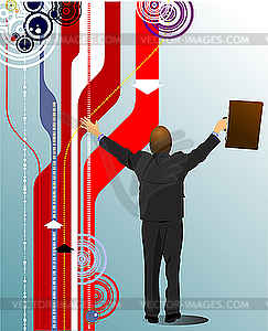 Poster with business man - vector clipart