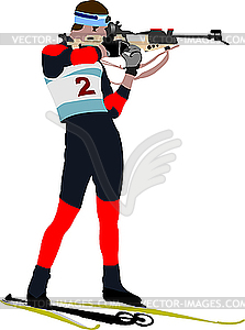 Biathlonist - vector clipart