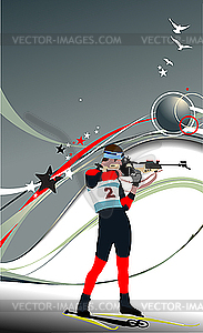 Biathlonist - vector clip art