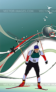 Biathlonist - vector image