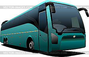 Green tourist bus - royalty-free vector image