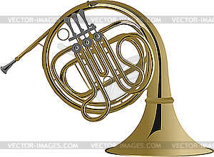 Music instrument french horn - vector image