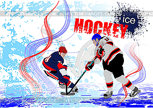 Ice hockey players - vector clipart