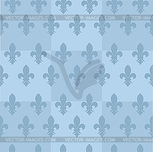 Blue seamless background with fleur-de-lis - vector image