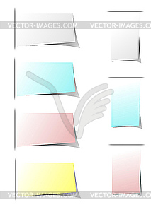 Realistic stickers with peeling corners.  - vector clipart