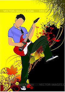 Guitar player - vector clip art