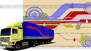 Грузовик - цветной векторный клипарт