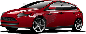 Red-brown hatchback car - vector clipart