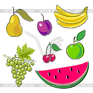 Fruits set - vector clip art