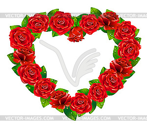 Heart of roses - vector clip art