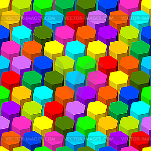 Hexagon seamless abstract colorful pattern - vector image