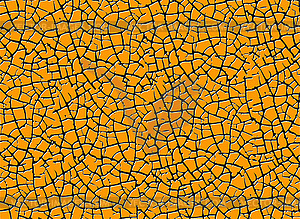 Yellow cracked soil background - vector image