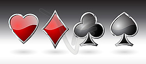 Playing card icons - vector clipart
