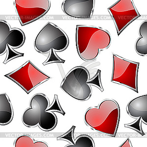 Playing card symbols seamless pattern - vector image