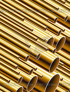 Golden pipes - vector clipart