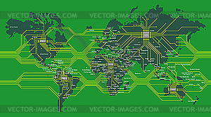 World digital map - vector clipart