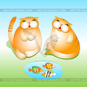 Two cats - vector clipart