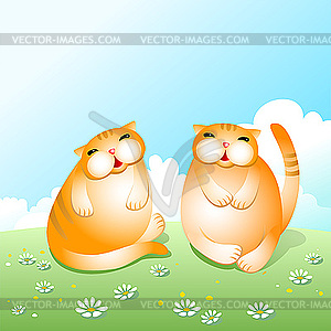 Two cats - vector image