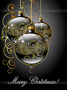 Merry Christmas greeting card - vector clip art