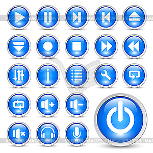 Media player buttons - vector clipart