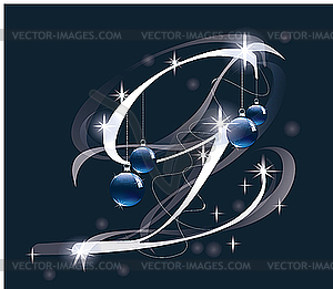 Christmas letter G - vector clipart