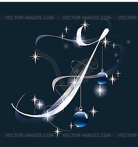 Christmas letter J - vector clip art