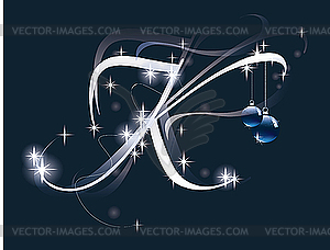 Christmas letter K - vector clipart / vector image