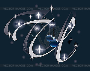 Christmas letter U - vector image